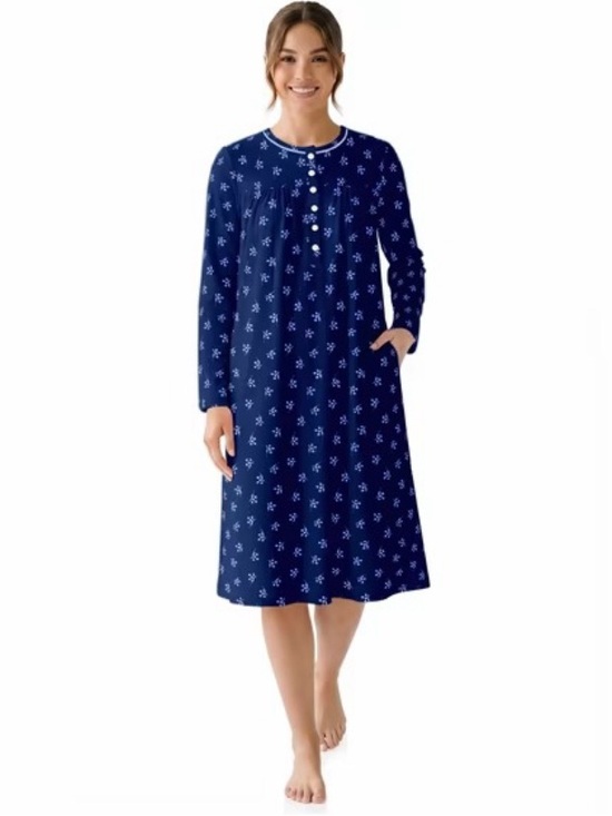 Other - Women's Long Sleeve Nightgown - Navy Floral